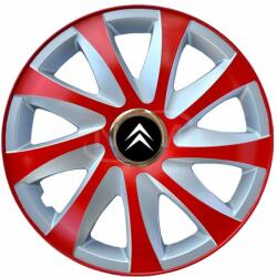 NRM Capace pentru roți CITROEN 15", DRIFT EXTRA roșu-argintiu 4bc
