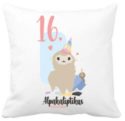 printfashion 16. Alpakaliptikus születésnap - Alpaca póló 16. születésnapra - Párnahuzat, Díszpárnahuzat - Fehér (5314904)