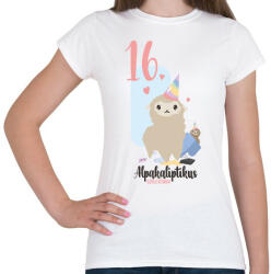 printfashion 16. Alpakaliptikus születésnap - Alpaca póló 16. születésnapra - Női póló - Fehér (5313546)
