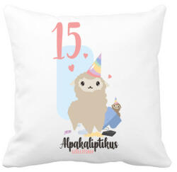 printfashion 15. Alpakaliptikus születésnap - Alpaca póló 15. születésnapra - Párnahuzat, Díszpárnahuzat - Fehér (5314903)