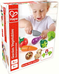Hape Set legume din lemn, cutit inclus, Hape (HapeE3161) Bucatarie copii