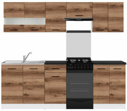 Black Red White Кухня Junona Line - тъмен дъб делано - 230 см (K24-JUNONA_MODUL/230-BI/DDC/LMC)
