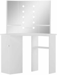 vidaXL fehér sarok-fésülködőasztal LED-izzókkal (288450) - pepita