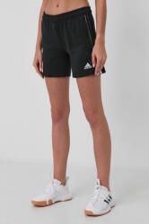 adidas Performance Pantaloni scurți GM7330 femei, culoarea negru, material neted, medium waist 9BY8-SZD022_99X