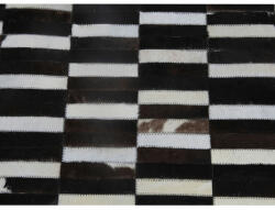 TEMPO KONDELA Luxus bőrszőnyeg, barna /fekete/fehér, patchwork, 141x200, bőr TIP 6 - smartbutor