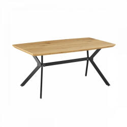 TEMPO KONDELA Étkezőasztal, tölgy/fekete, 160x90 cm, MEDITER - smartbutor