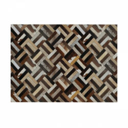 TEMPO KONDELA Luxus bőrszőnyeg, barna/fekete/bézs, patchwork, 120x180 , bőr TIP 2 - smartbutor
