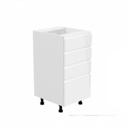 TEMPO KONDELA Alsószekrény, fehér/fehér extra magasfényű, AURORA D40S4 - smartbutor