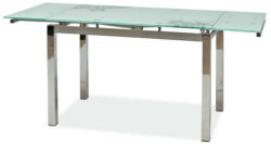 Wipmeble GD 017 bővíthető asztal /Fehér üveglap virágmintával - smartbutor