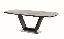 Wipmeble ARMANI CERAMIC asztal 160-220x90 fehér MARMUR/fekete - smartbutor