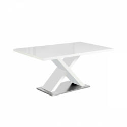 TEMPO KONDELA Étkezőasztal, fehér magasfényű HG, 160x90 cm, FARNEL - smartbutor