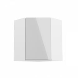 TEMPO KONDELA Felsőszekrény, fehér/fehér extra magasfényű, AURORA G60N - smartbutor