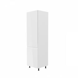 TEMPO KONDELA Hűtő beépítő szekrény, fehér/fehér extra magasfényű, balos, AURORA D60ZL - smartbutor