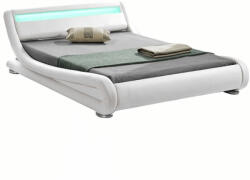 TEMPO KONDELA Modern ágy, ágyráccsal RGB LED világítással, fehér, 160x200, FILIDA - smartbutor