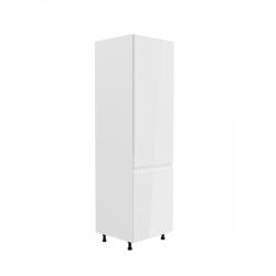 TEMPO KONDELA Hűtő beépítő szekrény, fehér/fehér extra magasfényű, jobbos, AURORA D60ZL - smartbutor
