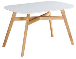 TEMPO KONDELA Étkezőasztal, fehér/természetes fa, 120x80 cm, CYRUS 2 NEW - smartbutor