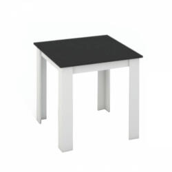 TEMPO KONDELA Étkezőasztal, fehér/fekete, 80x80 cm, KRAZ - smartbutor
