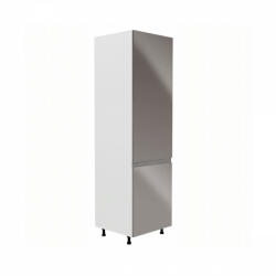 TEMPO KONDELA Hűtőgép szekrény, fehér/szürke extra magasfényű, jobbos, AURORA D60R - smartbutor