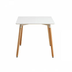 TEMPO KONDELA Étkezőasztal, fehér/bükk, 70x70 cm, DIDIER 2 NEW - smartbutor