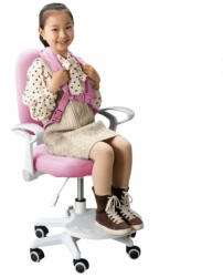 TEMPO KONDELA Növekvő szék alappal és pántokkal, rózsaszín/fehér, ANAIS - smartbutor