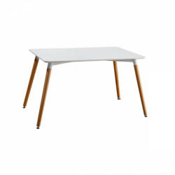 TEMPO KONDELA Étkezőasztal, fehér+ bükk, 120x70 cm, DIDIER 4 NEW - smartbutor
