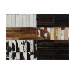 TEMPO KONDELA Luxus bőrszőnyeg, fekete/barna/fehér, patchwork, 201x300, bőr TIP 4 - smartbutor