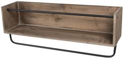 Clayre & Eef Etajera din lemn natur si fier negru 80 cm x 21 cm x 29 h (5Y0794) Raft