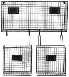 Clayre & Eef Etajera cu 2 cosuri depozitare din fier negru 56 cm x 12 cm x 65 h (6Y4455)