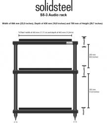 Solidsteel Rack Audio-Video Solidsteel S5-3 Alb
