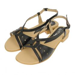 Rovi Design Sandale dama, din piele naturala, platforme de 2cm, culoare negru box- S36NBOX - ciucaleti