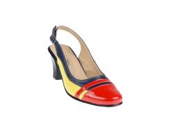 Rovi Design Oferta marimea 37 - Pantofi dama, eleganti, decupati, din piele naturala, toc de 7cm - LS301RBLG