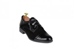 Rovi Design Oferta marimea 39, 40 - Pantofi dama, negri, casual din piele naturala lac+velur LROV650LACVELN