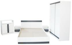 Spectral Mobila Dormitor Verona Alb/Gri cu pat 140x200 cm