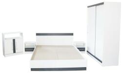Spectral Mobila Dormitor Verona Alb/Gri cu pat 160x200 cm