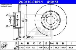 ATE Disc frana ATE 24.0110-0151.1 (24.0110-0151.1) - automobilus