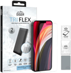Eiger Folie Clear Tri Flex iPhone 12 / 12 Pro Clear 2 buc/pachet (0.4 mm, 5H) (EGSP00629) - vexio