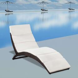 vidaXL Napozóágy - Barna Polyrattan - Összecsukható - 162cm (41808)