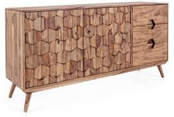 Bizzotto Comoda 3 sertare si 2 usi din lemn natur Kent 145 cm x 40 cm x 77 h (0746519) Comoda