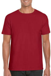 Gildan Férfi póló Rövid ujjú Gildan Softstyle Ring Spun T-Shirt - 2XL, Bíboros vörös
