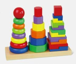 Viga Toys - Jucarie pentru sortat si stivuit Forme geometrice (50567)