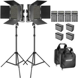 Neewer Kit 2 Panouri Neewer Bi Color 660 LED, trepiezi 200 cm, 4 baterii + 4 incarcatori, 2 gentute transport