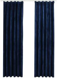  Draperii opace cu cârlige, 2 buc, albastru, 140x175 cm, catifea (134532)
