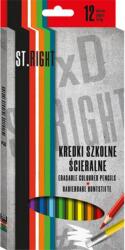 UNIPAP St. Right Hatszögletű színes ceruza radír véggel 12db-os szett (633379M)