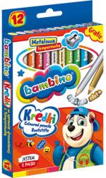 UNIPAP Bambino: Jumbo színes ceruza 12db-os szett hegyezővel (000249)