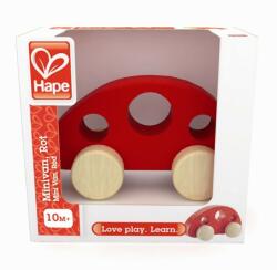 Hape Mini masinuta din lemn, rosie, Hape (HapeE0052)