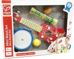 Hape Set instrumente muzicale pentru copii, din lemn, 4 piese (HapeE0339)