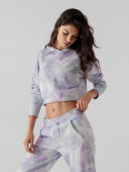 4F Bluză crop top tie dye cu glugă pentru femei
