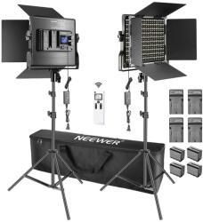 Neewer Kit 2 Panouri Neewer Bi Color 660 LED, telecomanda, 4 baterii si 4 incarcatori + geanta transport