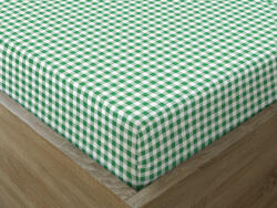 Goldea cearceaf de pat bumbac 100% cu elastic - carouri verzi și albe 120 x 200 cm