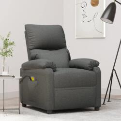 vidaXL Fotoliu de masaj rabatabil electric, gri închis, textil (3073828)